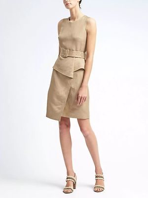 Banana Republic Linen-Blend Peplum Utility Dress, Cayenne SIZE 2 #783098  x071 | eBay