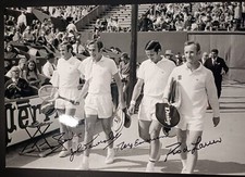 rod laver roy emerson john newcombe tony roche french open signed 12x8 photo