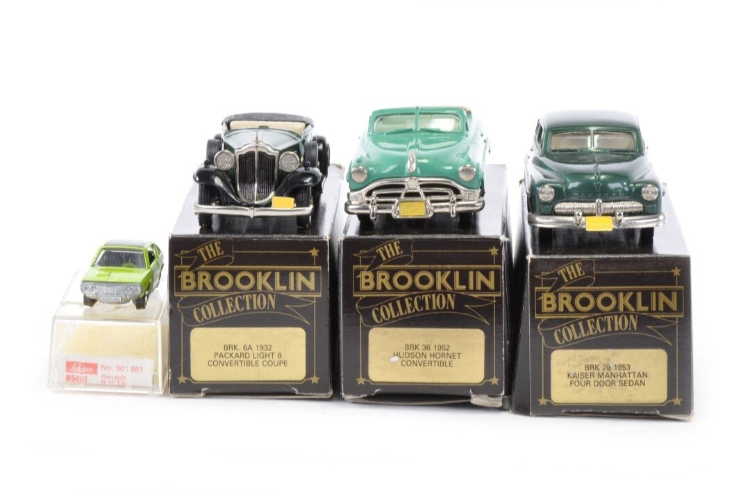 Brooklin Models Set of 4 32 Packard, 52 Hudson Hornet, 53 Kaiser