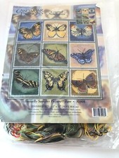 Candamar Designs Needlepoint Butterfly Picture 12x12" 30908 2000 Vtg