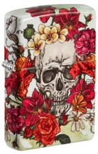 Zippo Lighter: Flowers and Skull - 540 Color 81476