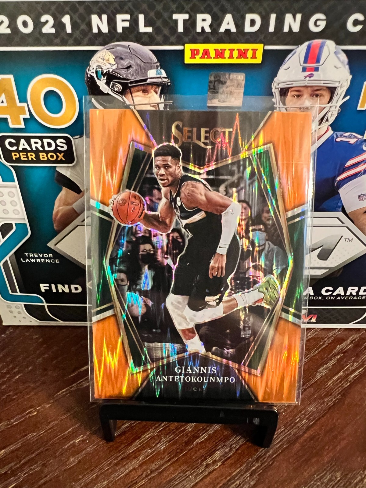 2021-22 Panini Select Premier Level Orange Flash Giannis Antetokounmpo #140 PWE