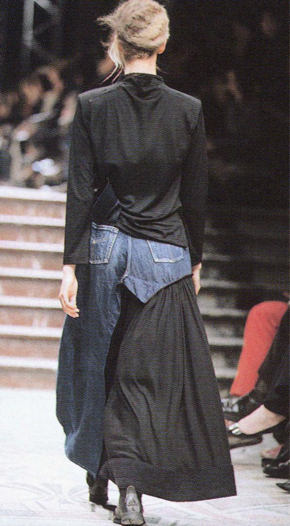 Yohji Yamamoto Vintage Denim Docking Long Skirt 2002AW Blue