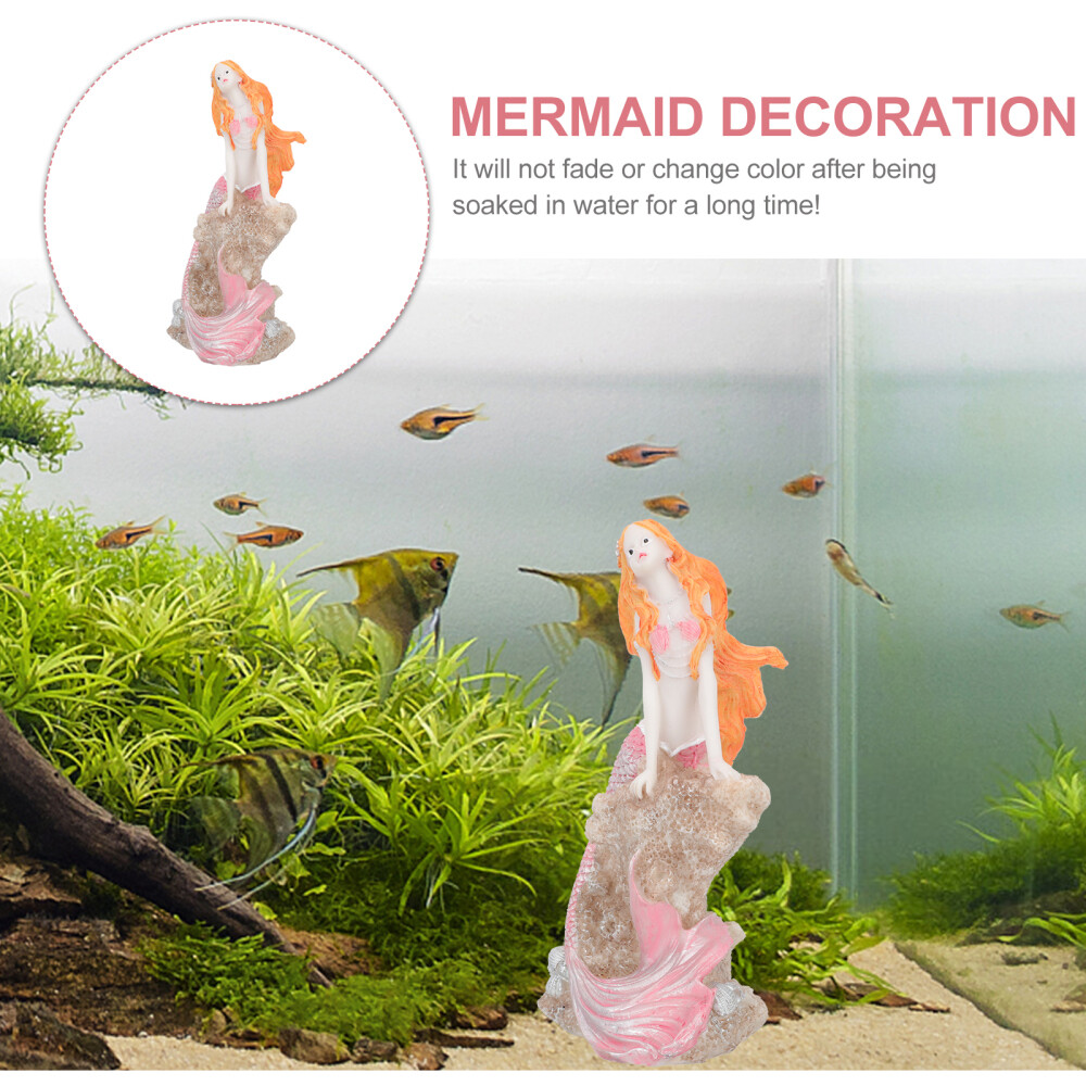 Fish Tank Landscaping Mermaid Aquarium Ornament Home Décor Ocean Statue