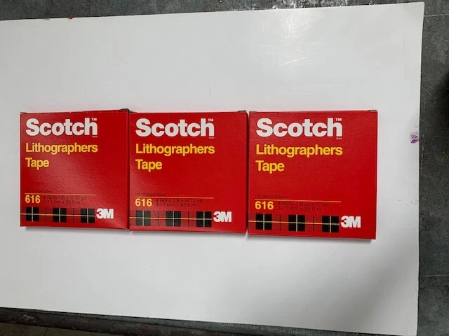 TAPE 3M 616 1/8" x 72 YD SCOTCH LITHOGRAPHERS / 12 ROLL (70-0160-1276-0) - Image 3 of 4