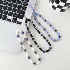 Evil Eye Phone Charm Beaded Phone Lanyard Strap Cord Chain Girl Keys Holder