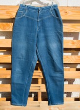 80s 90s Women's PS Gitano Medium Wash High Waisted Tapered Mom Jeans Sz 18 Long