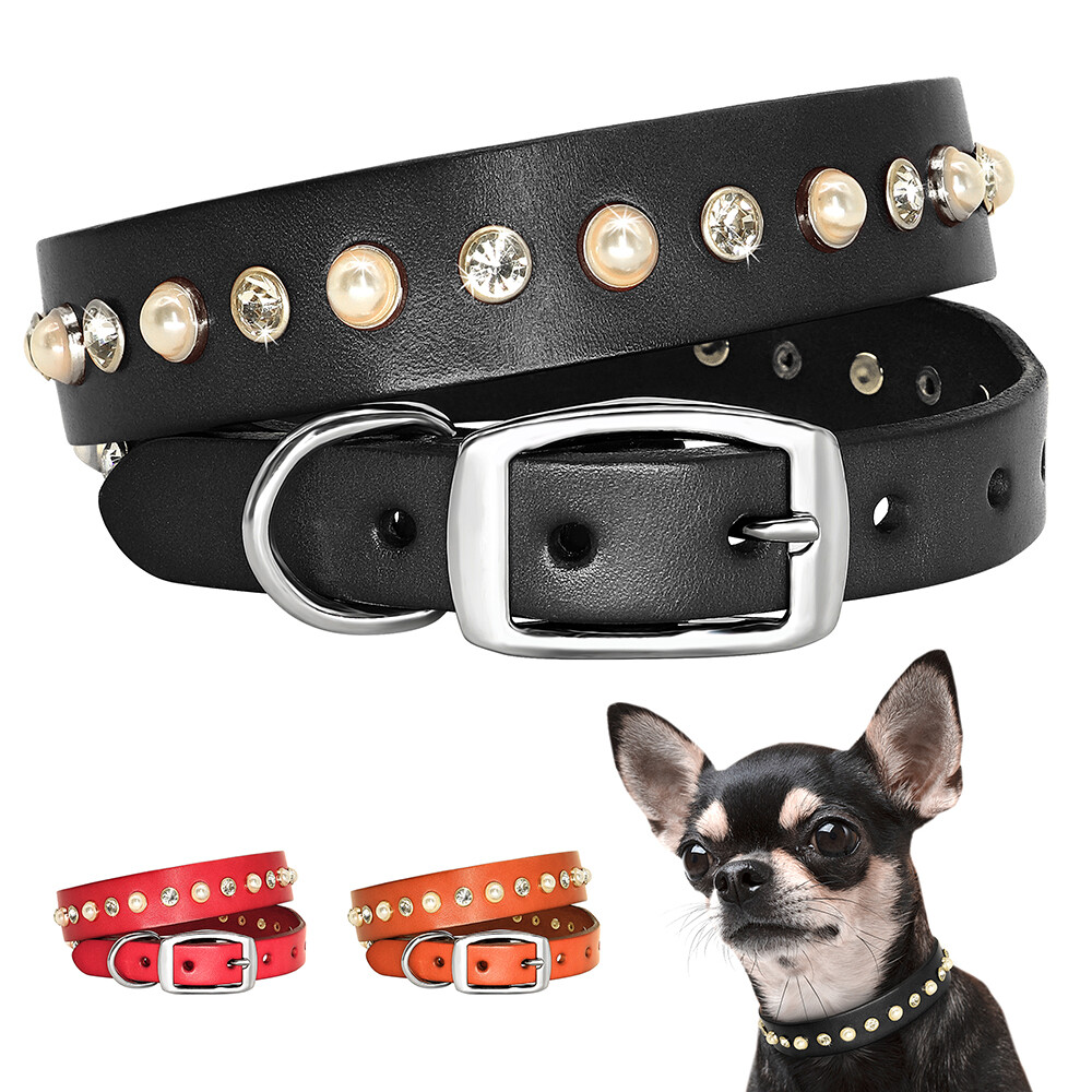 Leather Collars Spiked Dog Collar For Chihuahua OMNIPET Signature