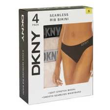 DKNY Women's Seamless Ribbed Bikini Underwear 4 Pack /B49