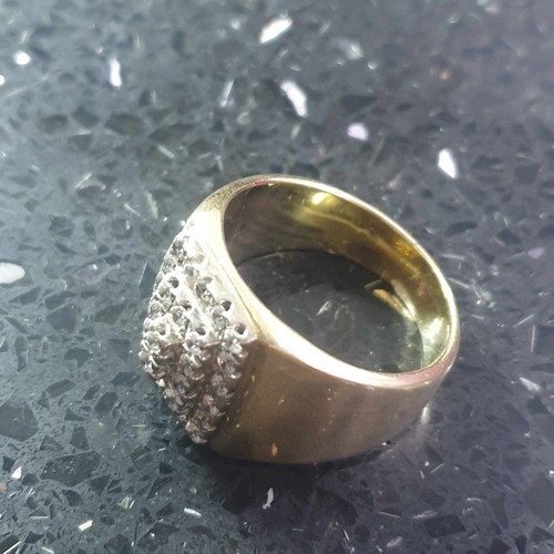 14ct SOLID GOLD GENTS 17 6g LARGE 30xStone-3Tier Diamond Ring SizeZ+1 -DAZZLIN - Picture 4 of 8