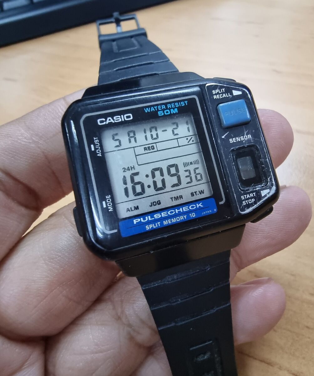 rare CASIO JP-100W PULSE CHECK VINTAGE DIGITAL WATCH JAPAN rare CASIO JP-100W PULSE CHECK VINTAGE DIGITAL WATCH JAPAN