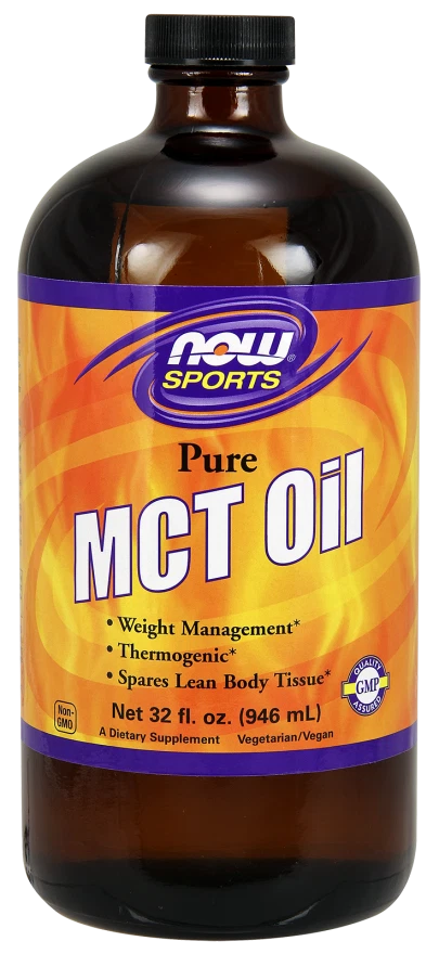 Aceite de coco termogénico NOW Foods MCT 32 OZ añadir a proteína café FRESCO 6/2027 Foto 3 de 3