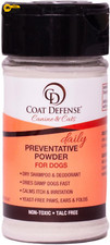 COAT DEFENSE Preventative Powder  Made in USA  3.5oz Waterless Dog White