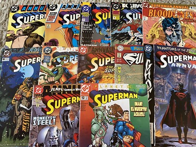 Superman Annuals #1-12 Komplettsatz DC Comics 1987-2000 Sehr guter Erhaltungszustand/NM 