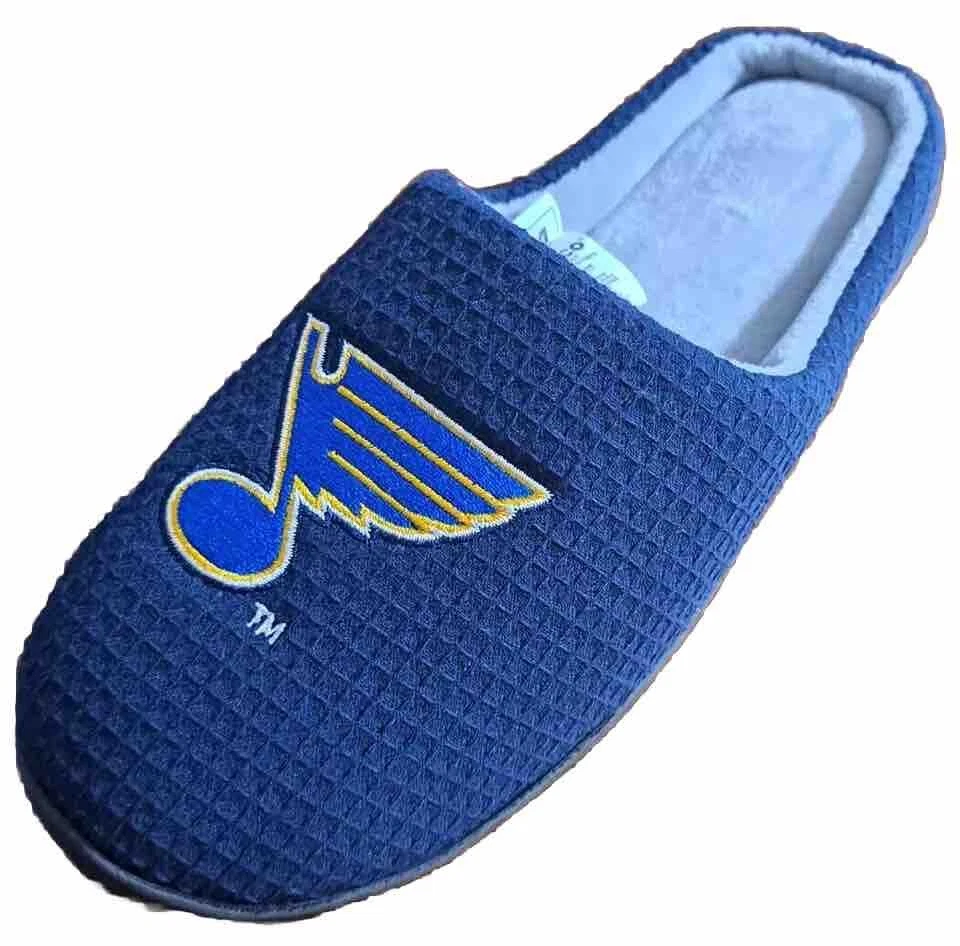 St Louis Blues NHL FOCO Slide Slippers Fuzzy Men's S (9-10) NWT - Image 2 of 4