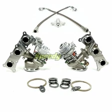 TD04-19T Divided V4-2 6+6 Front Rear Turbos+Oil Feed Line Kit For BMW 335I 335XI