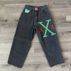 Rare Vintage Exhaust Denim Jeans 90’s Streetwear Green Red & Black Size 38 — photo 1