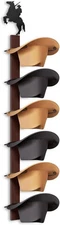 Cowboy Hat Rack Holder 6 Pieces Wall Mount Western Style Organizer with Metal