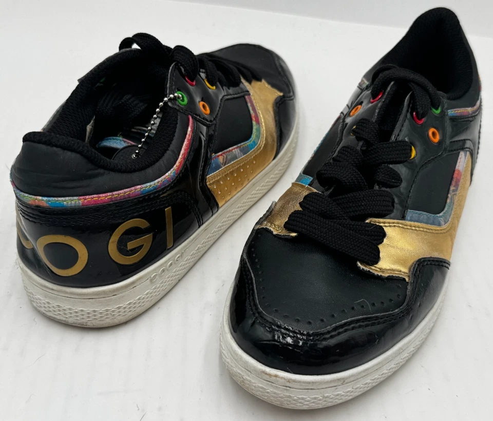 Zapatillas deportivas Coogi para mujer talla 8,5 de cuero negro con cordones CW1182 Foto 3 de 4