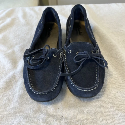 Mocassini mocassini Clarks donna blu scamosciato slip on 6 W