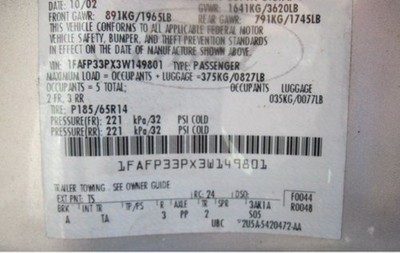Automatic Transmission 2.0L SOHC ID 1S4P-CA Fits 01-03 FOCUS 640841