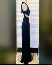 NWT, BETSY ADAM, BLACK, MAXI, FORMAL EVENING GOWN. SIZE:10.ORIGINAL PRICE:189
