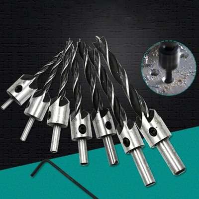 7-in-1 Schnellarbeitsstahl Senkbohrer Set, 3-10 mm, Tri-Bit Ausführung