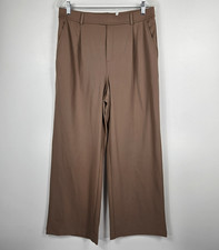 Halara Women's Large Regular Brown Pleated Casual Career Dress Pants NWOT H32