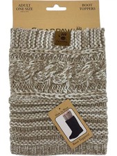 BEARPAW Women's Marled Knit Boot Toppers Taupe