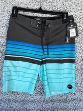 O'Neill Hyperfreak Heist Boardshorts Youth 12 W26 Blue Stripe NWT