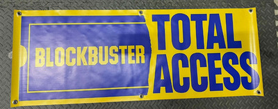 Blockbuster Video Banner Rare  Retro Vinyl Sign Movie Retail Store Wall Decor