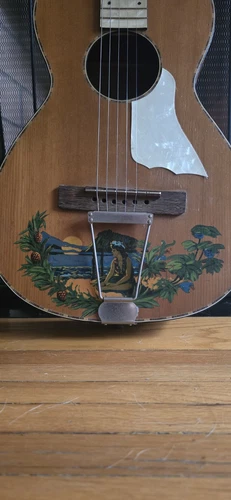 Vintage 1930s Silvertone Parlor Acoustic With Regal Tail Piece - Picture 2 of 7