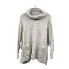 Loft Oversized Knit Sweater Cowl Neck Multicolor Speck Womens Size XS