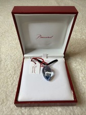 BACCARAT CRYSTAL BLUE PENDANT SILVER IN GIFT BOX Thomas Bastide RARE Vintage NEW