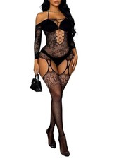 Buitifo Femmes Bas de Lingerie Bodystocking Fishnet Bodys Sexy Nuisettes