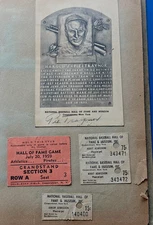 50s BASEBALL Red Sox etc Pie Traynor Autograph Ticket Stubs Sports Lg Scrapbook