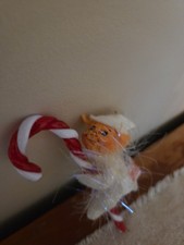 Annalee Elf Dressed In White With Candy Cane ...