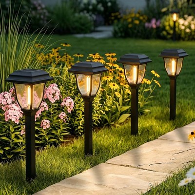 Solar Pathway Lights 12 Pack Mini Outdoor 3000K Bright Auto On/Off Solar Gard...