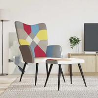 Relaxsessel Mit Hocker Patchwork Stoff Sessel Sitzgruppe