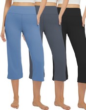 3 Pack Yoga Pants Women's Yoga Capris Pants High Waist Leggings Crop Athletic...