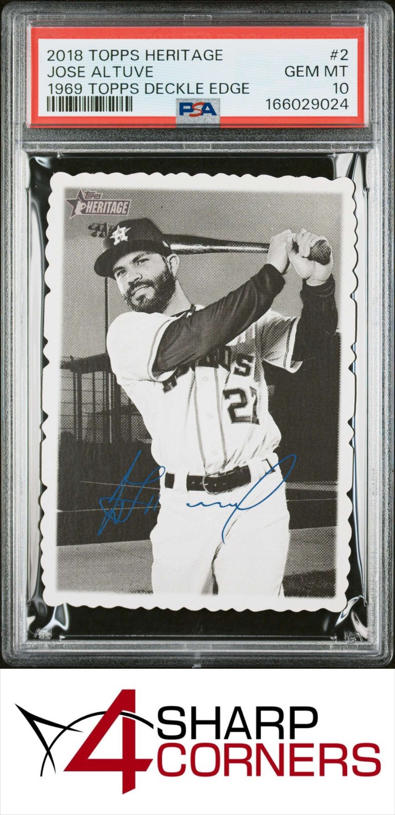 2018 TOPPS HERITAGE 1969 TOPPS DECKLE EDGE #2 JOSE ALTUVE PSA 10