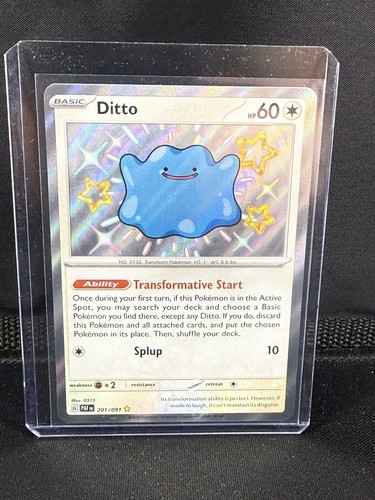 Ditto Shiny Rare 201/091 Paldean Fates Pokemon Card NM