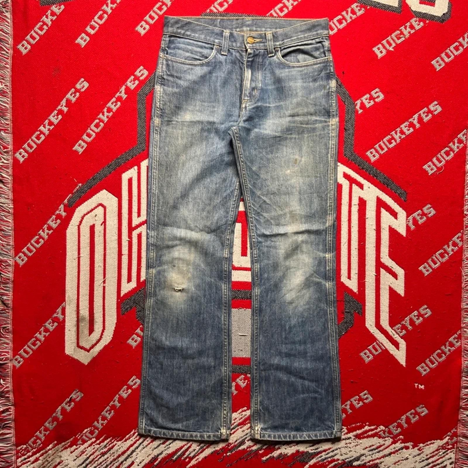 Vintage Carhartt Women’s Blue Flared Jeans | 30W 28L image 3