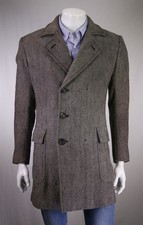Tom Ford Mens Black Tan Herringbone Tweed Woo...