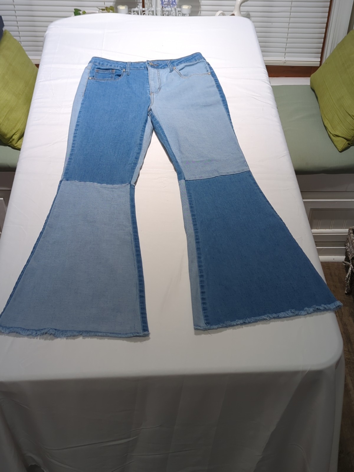 Altered State Size 28 Patch Quilt Bell Bottom Jea… - image 1