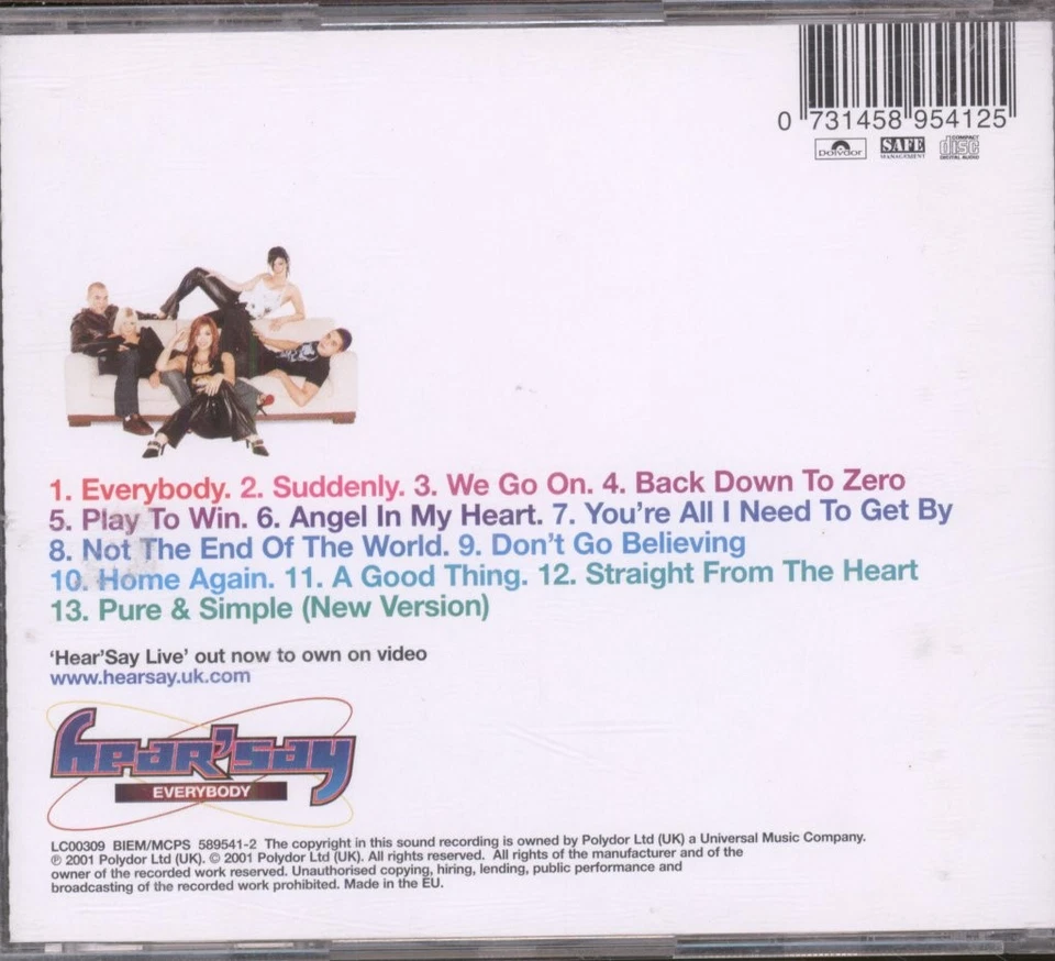 Hearsay Everybody CD UK Polydor 2001 Sonderausgabe CD. UK Universal M&L - Bild 2 von 3