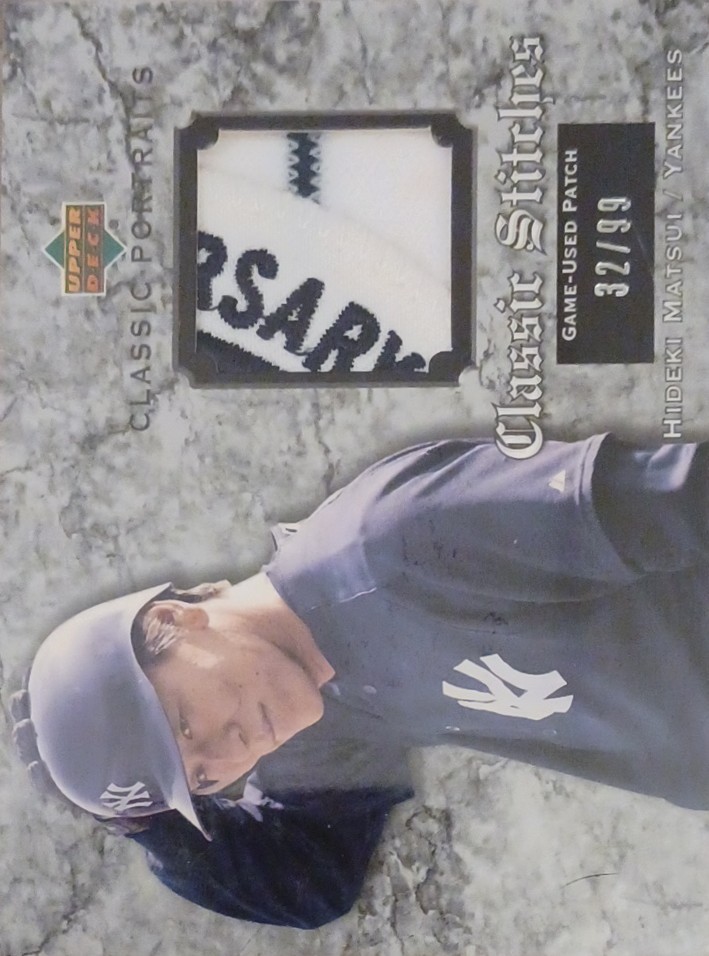2003 Upper Deck Classic Portraits Stitches#GJ-HM Hideki Matsui Stitches Gold