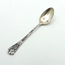 Antique Saart Brothers Ivy Grape Handle Demitasse Espresso Spoon Sterling Silver