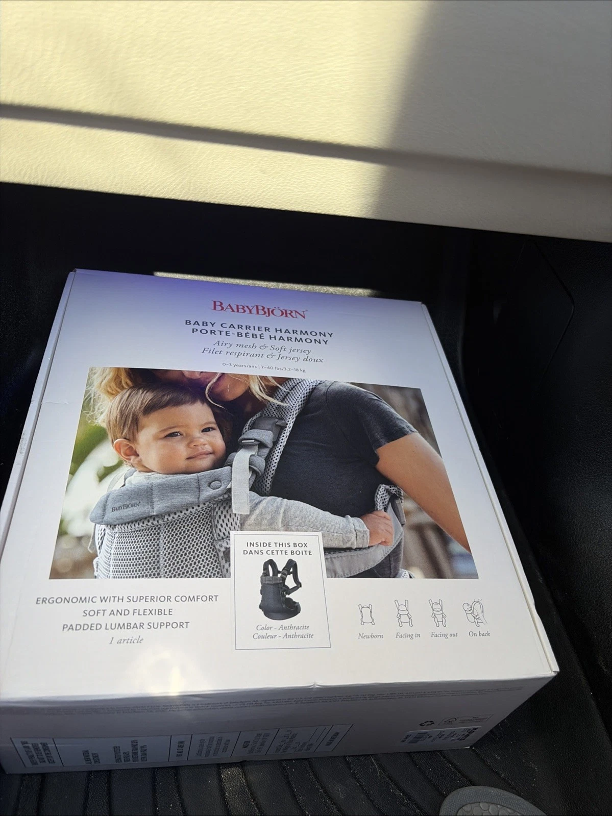 BabyBjörn Baby Carrier Harmony Anthracite Mesh Soft Jersey Lumbar Support