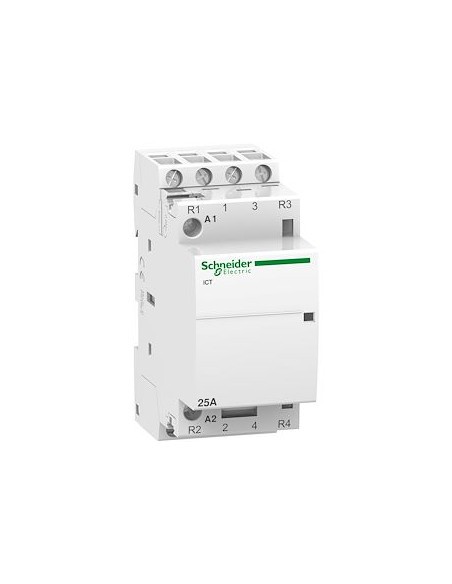 Contacteur Acti9 iCT Schneider 4 pôles 25A 2NO 2NF pour tableau électrique